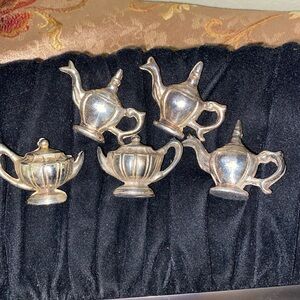 Elegant Silver Teapot Set napkin place card